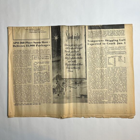 Vintage WWIII Red Circle News 71st Infantry Newspaper December 1945 Rare - Picture 2 of 6